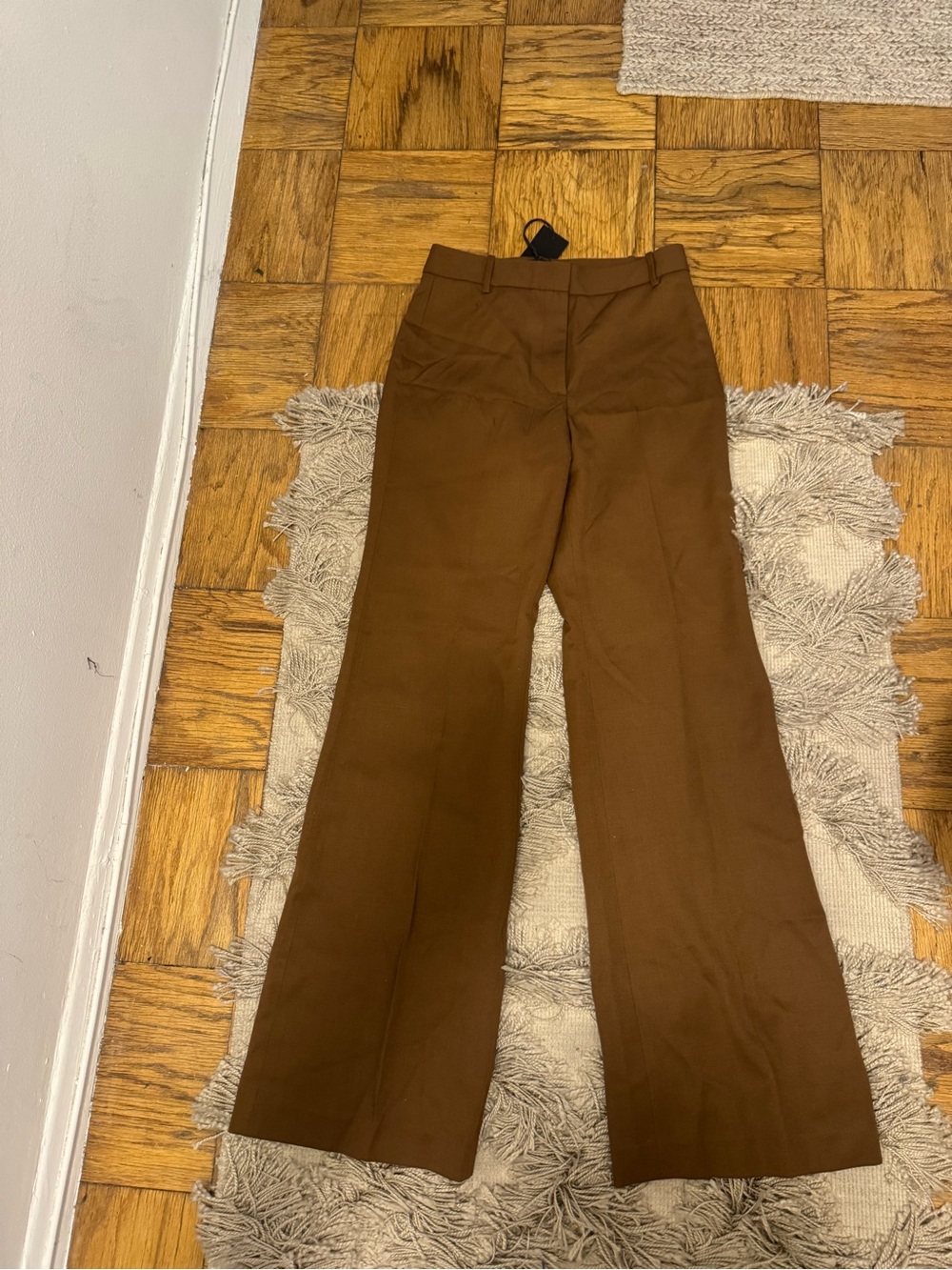 NWT Nili Lotan Brown Arielle Wool Flared Pants Sz 4